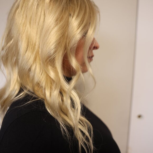 Golden Blonde Human Hair Wig - Picture 5 of 10